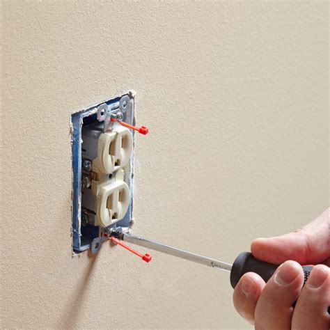 electrical outlet box screw hole stripped|electrical box stripped threads.